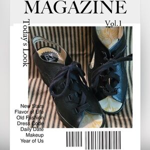 Fly London Black Leather Sandals